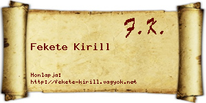 Fekete Kirill névjegykártya